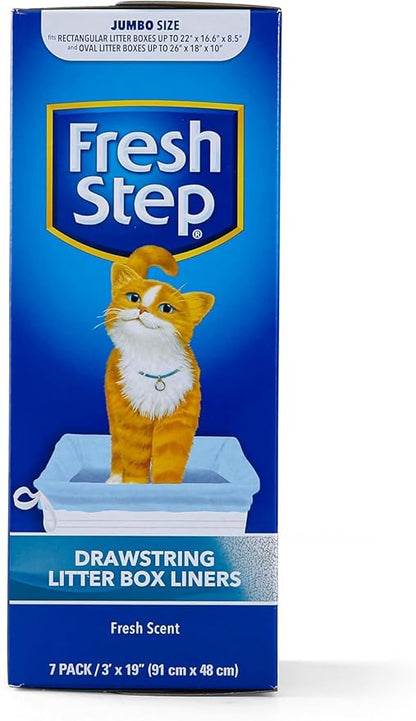 Fresh Step Jumbo Drawstring Cat Litter Box Liners Scented Heavy Duty Kitty - Image 2