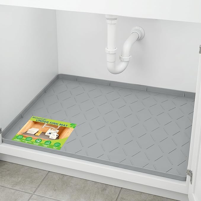 Mateeylife Under Sink Mats for Kitchen Waterproof 34"X22", Undersink by MateeyLife
