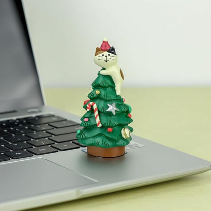 Refintural 3.3 Inch Resin Christmas Cat Tree - Image 5