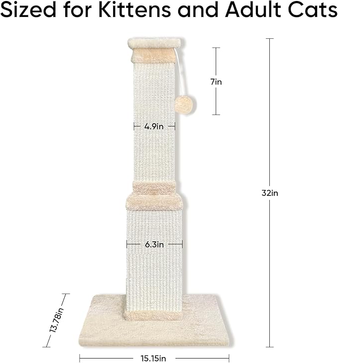 Cat Scratching Post for Large Cats, Cat Scratcher for Indoor Cats Adults - Image 3