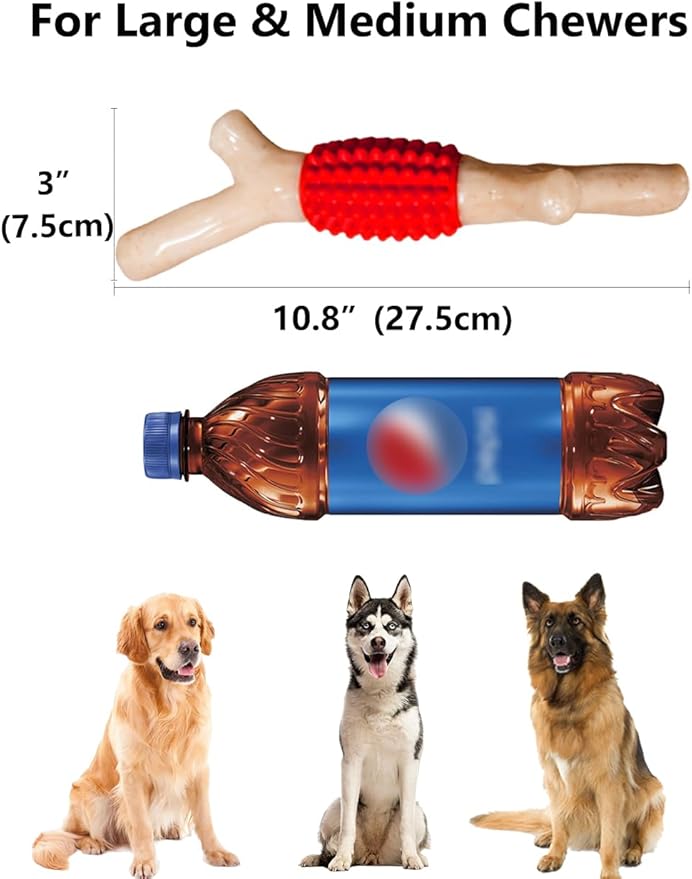 SCHITEC Dog Chew Toy for Aggressive Chewers, Tough Big Nylon & Rubber Teething - Image 6