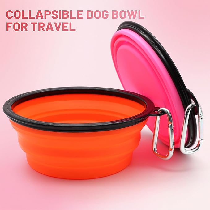 Dog Bowl Pet Collapsible Bowls, 2 Pack Collapsible Dog Water Bowls - Image 2