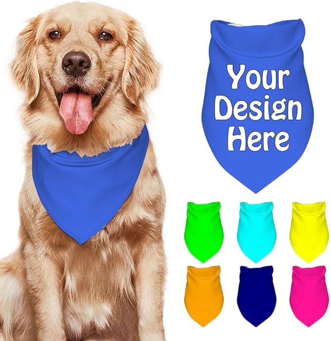Personalized Dog Scarf Add Your Design Custom Dog Bandanas by VYXONIA