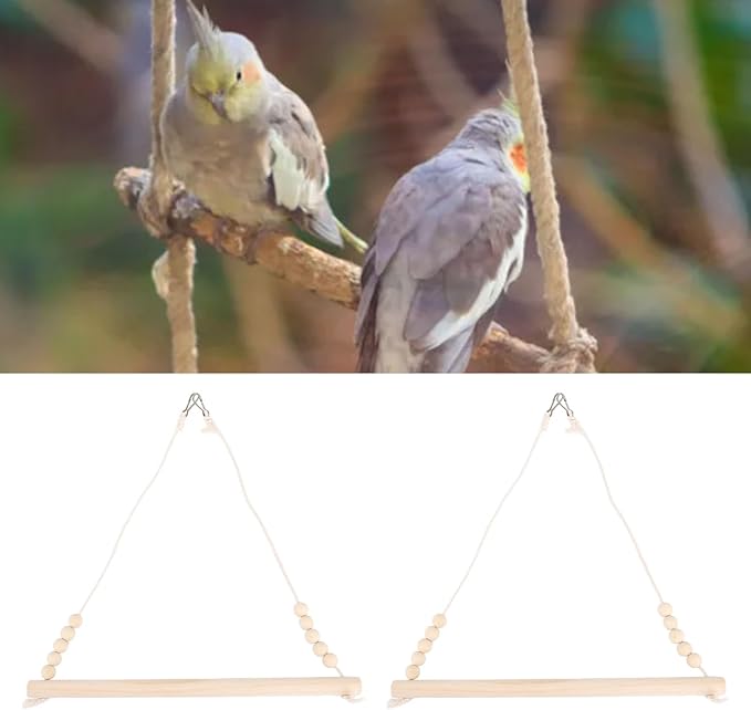 2PCS Triangle Bird Swing Toys Hummingbird Swings and perches Easy to Install - Image 9
