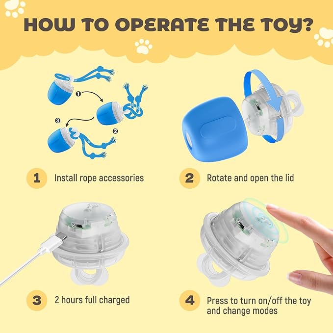 Interactive Dog Toys, Automatic Moving and Rolling Dogs Toy - Image 7