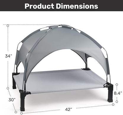 Heeyoo Elevated Dog Bed with Removable Canopy, Portable Dog Cot with Sun - Image 6