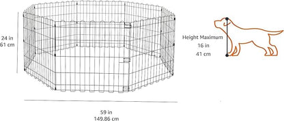 Amazon Basics Foldable Octagonal Metal Exercise Dog Playpen, Indoor/Outdoor Pet - Image 2