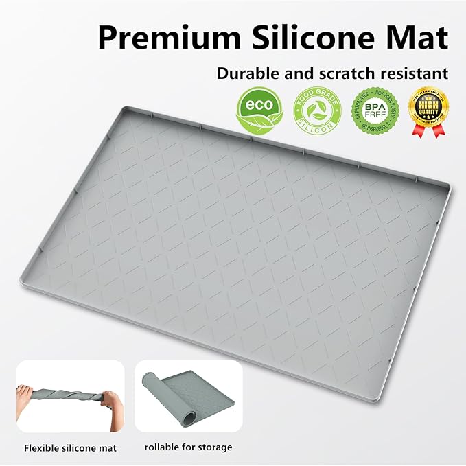 Mateeylife Under Sink Mats for Kitchen Waterproof 34"X22", Undersink - Image 2