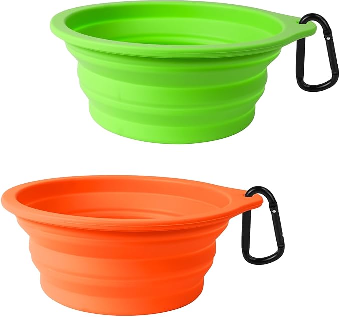 PetBonus 2-Pack Large Silicone Collapsible Dog Bowls, 34oz/1000ml BPA Free by Petbonus