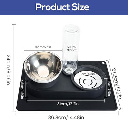 Raised Dog Cat Food Bowl, Cat Food and Water Bowl Set - Image 2