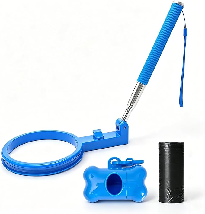Dog Poop Scooper, 35.4 Inch Retractable Stainless Steel Handle, by Unknown