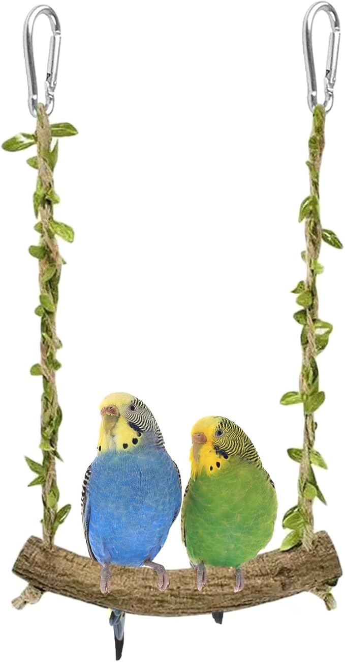 Natural Wood Bird Swing Perch by Hiwzitar