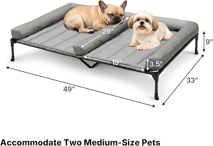 Veehoo Elevated Dog Bed for Two Dogs, Cooling Raised Dog Bed - Image 6