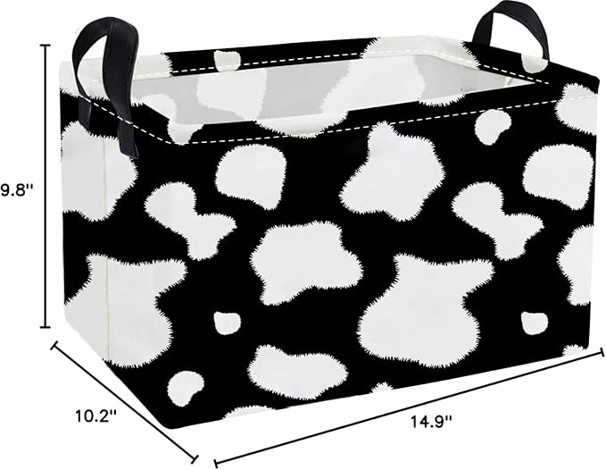Essme Rectangular Cow Basket, Kids Storage Bins Organizer - Image 2