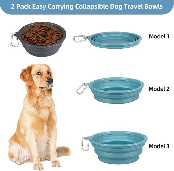 Kytely 2 Pack Collapsible Dog Bowls - 1000ml Portable Pet Food & Water Bowls - Image 4