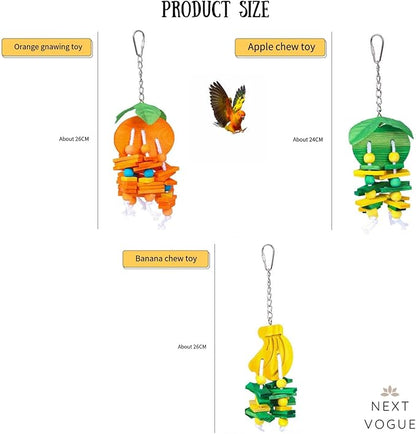 Natural Wood Parrot Toys Set of 6 Pieces - Image 4