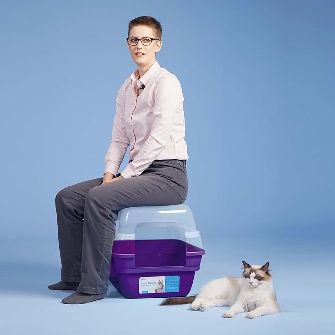 Petfamily Cat Litter Box, Large Foldable Jumbo Hooded Cat Litter Box - Image 8