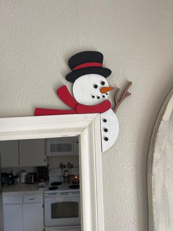 2024 Christmas Door Topper Holiday Home Decor Funny Snowman Santa Claus Top - Image 3