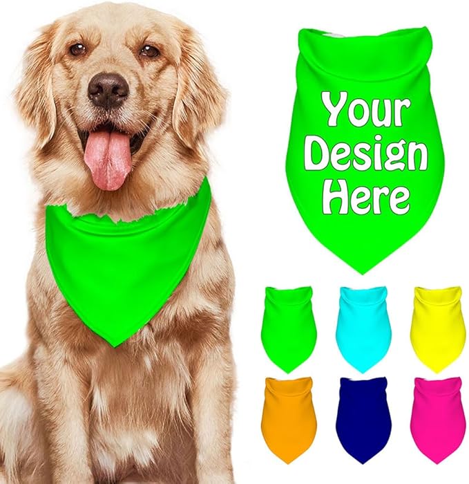 Customize Pet Scarfs Custom Dog Bandana Add Your Photo Name Text Image by VYXONIA