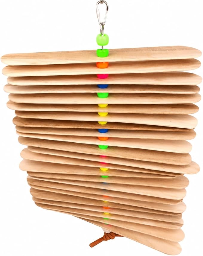 Bonka Bird Toys 867 Big Natural Stick Bird Toy 9.5" x 6" Natural Wood Metal and by BonkaBirdToys