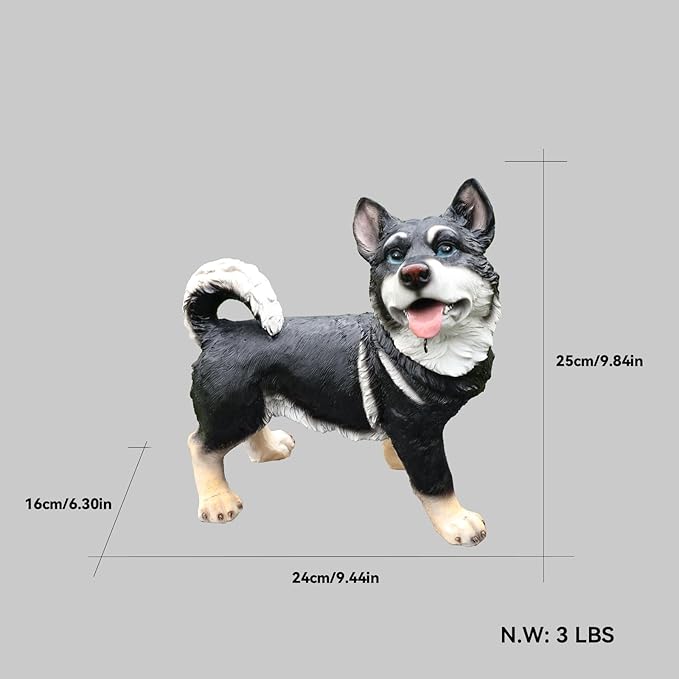 Tri-Color Corgi Dog Garden Statue - Image 4