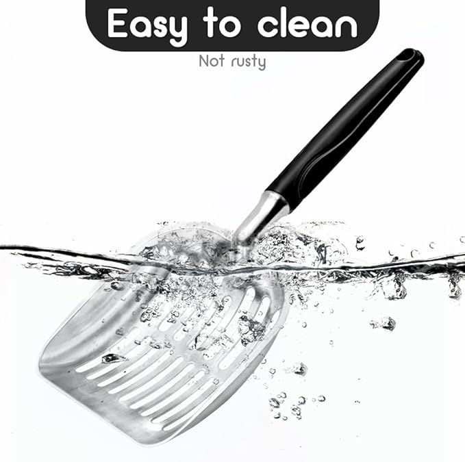 Showvigor Cat Litter Scoop, Metal Cat Scooper, Plastic Handle Scoop, Sifting - Image 5