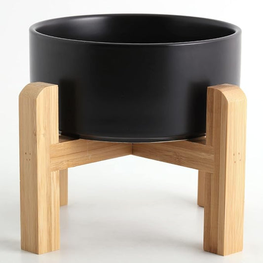Petygooing Black Elevated/Raised Ceramic Dog Bowl by PetygooingforYOURLOVEDPET
