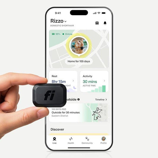 Fi Mini GPS Tracker for Cats — Lightweight Collar Attachment, Virtual Fences by FiSmartCollar