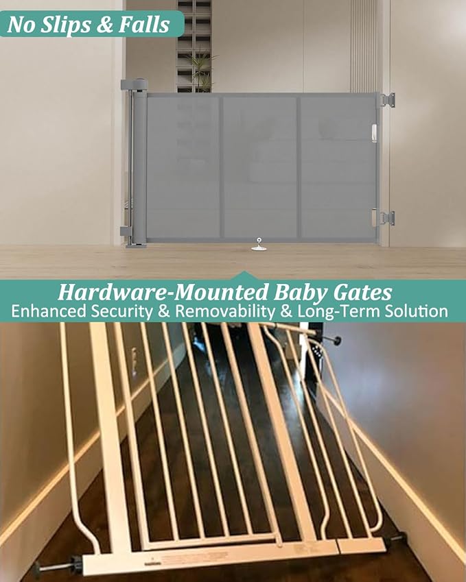 Miumoon 71 inch Retractable Baby Gates 34 inch Tall, Retractable Gate - Image 3