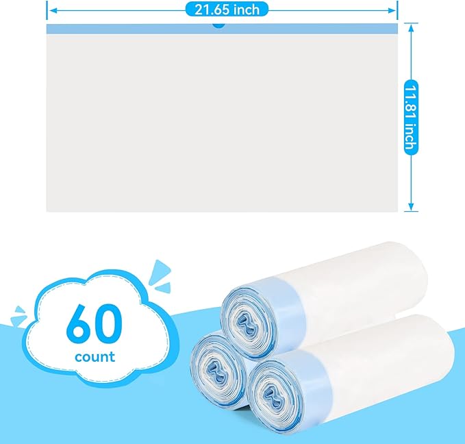 Cat Litter Bags 60 Count, 21.65"x11.8" Drawstring Close Litter Box Liners - Image 4