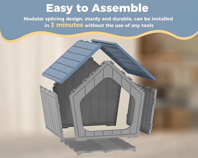 DRATO Dog House Indoor Outdoor Durable Resin Material Houses - Image 5