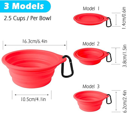 PetBonus 2-Pack Silicone Collapsible Dog Bowls, BPA Free Dishwasher Safe - Image 3