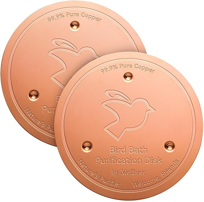 Mellbree 2-Pack Bird Bath Copper Disk, 0.6mm Reinforced 99.99% Pure Copper by Mellbree