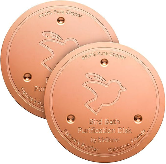 Mellbree 2-Pack Bird Bath Copper Disk, 0.6mm Reinforced 99.99% Pure Copper by Mellbree