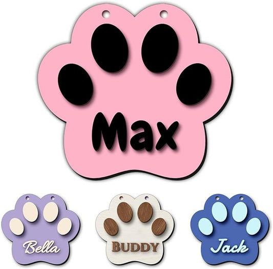 Personalized Dog Room Decor Custom Dog Crate Accessories Name Plate Doghouse by Unknown