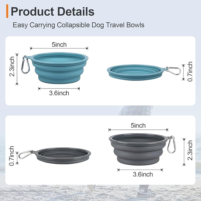 Kytely Collapsible Dog Bowls for Travel, Foldable Pet Food Bowl - Image 7