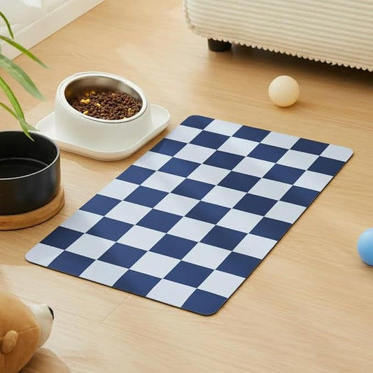 Checkered Dog Feeding Mat, Absorbent Mats by Ralxion