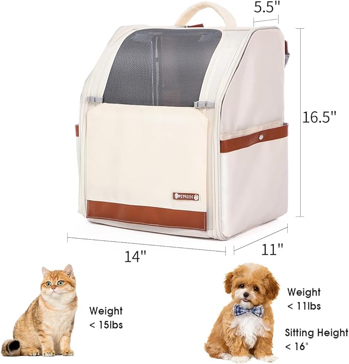 Large Cat Carrier Backpack, Shaded Small Dog Backpack - Image 3
