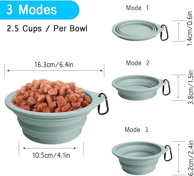PetBonus 2-Pack Silicone Collapsible Dog Bowls, BPA Free Dishwasher Safe - Image 3