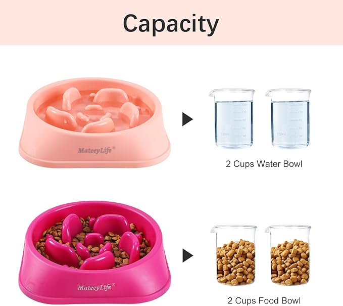 MateeyLife Slow Feeder Dog Bowls 2PCS, Anti-Choking Puzzle Dog Food Bowls - Image 5