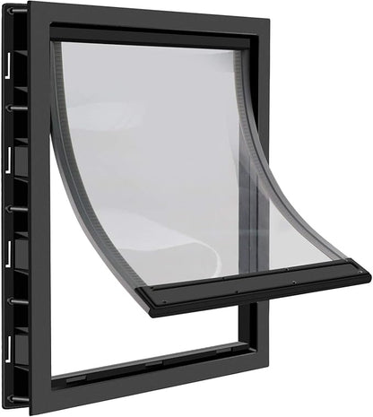 CEESC Large Dog Door with Soft Transparent Magnetic Flap and Snap-in Closing by CEESC