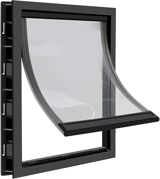 CEESC Large Dog Door with Soft Transparent Magnetic Flap and Snap-in Closing by CEESC