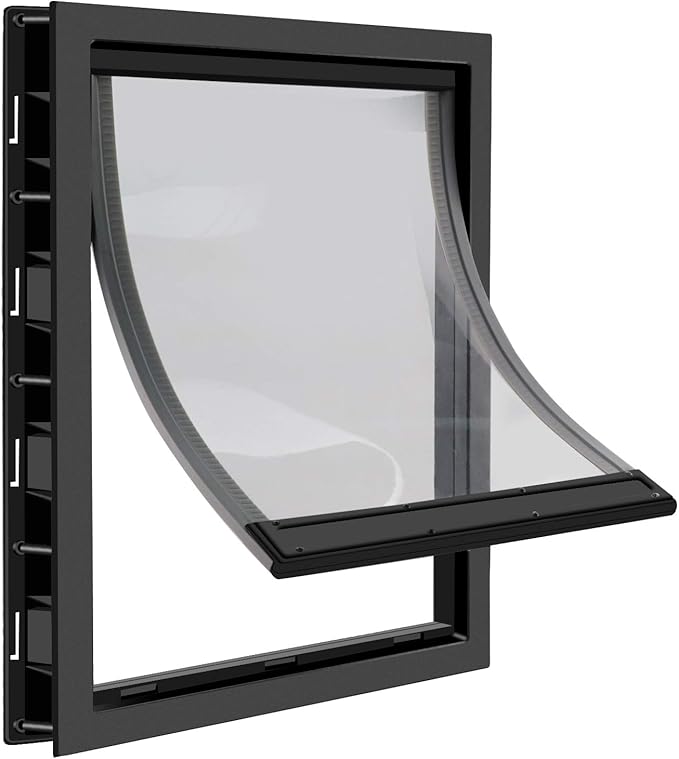 CEESC Dog Door with Soft Transparent Magnetic Flap and Snap-in Closing Panel by CEESC