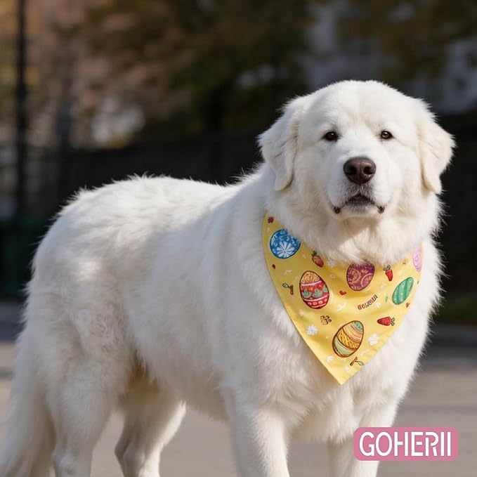 Easter Dog Bandana, Colorful Easter Egg Puppy Scarf, Adjustable Triangle - Image 5