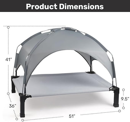 Heeyoo Elevated Dog Bed with Removable Canopy, Portable Dog Cot with Sun - Image 6