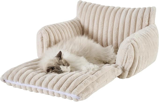 Hollypet Cat Bed Fluffy Plush Multifunctional Double-Layer Machine Washable - Image 2
