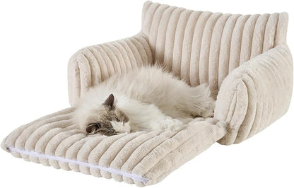 Hollypet Cat Bed Fluffy Plush Multifunctional Double-Layer Machine Washable - Image 2