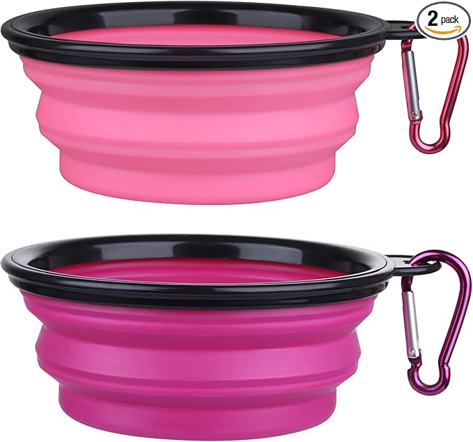 Dog Bowl Pet Collapsible Bowls, 2 Pack Collapsible Dog Water Bowls by SLSON