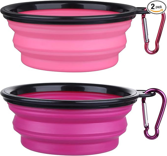 Dog Bowl Pet Collapsible Bowls, 2 Pack Collapsible Dog Water Bowls by SLSON