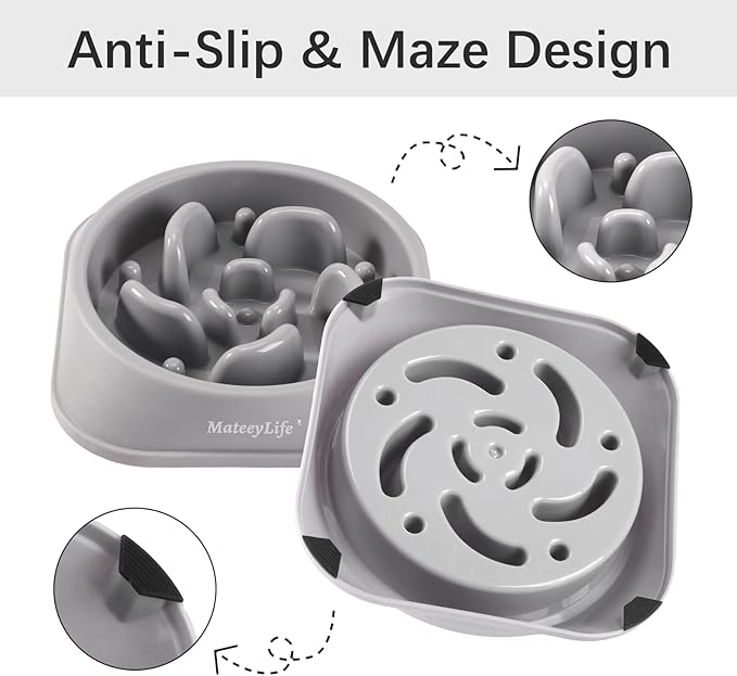 MateeyLife Slow Feeder Dog Bowls, Anti-Choking Puzzle Dog Food Bowls, Anti-Slip - Image 4